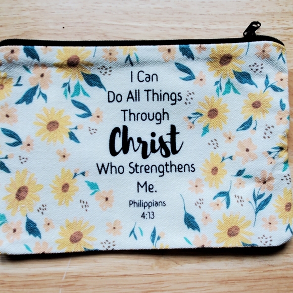 2 Bible Verse Zipper Makeup/Cosmetic Bags New - Picture 4 of 5